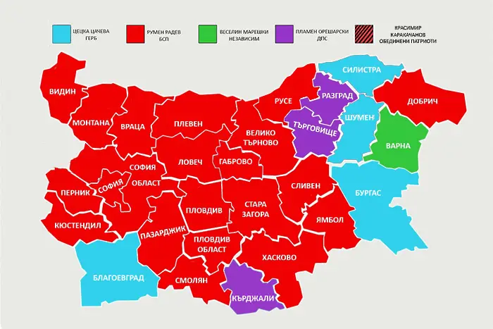  За първи път БСП взе превес над ГЕРБ (КАРТА)