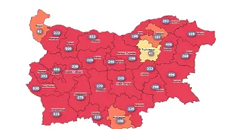 Само 4 области все още не са в червено