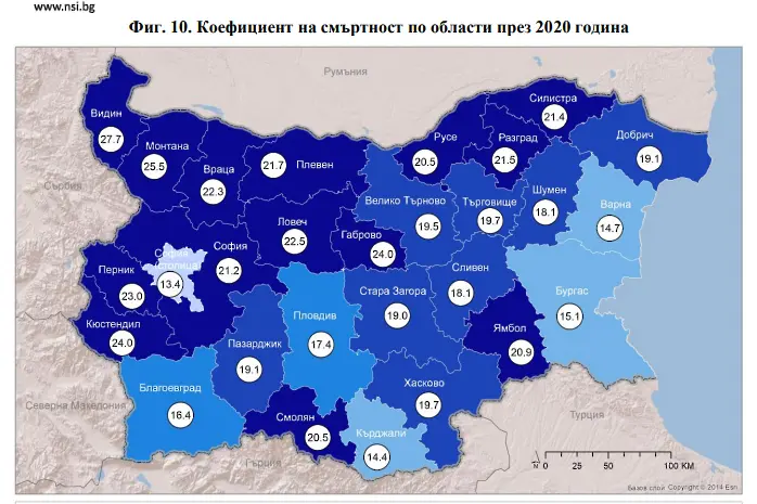 През 2020 г. НСИ отчита най-висока смъртност от 100 години насам