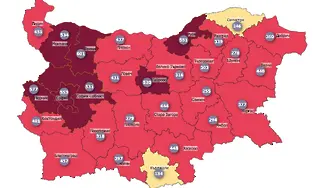 COVID картата: заболеваемостта пада. Столицата все още в тъмночервено